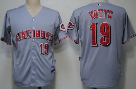 Cincinnati Reds #19 Joey Votto Gray Kids Jersey