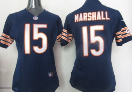 Nike Chicago Bears #15 Brandon Marshall Blue Game Womens Jersey