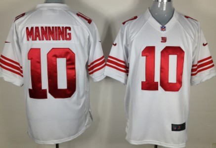 Nike New York Giants #10 Eli Manning White Game Jersey 