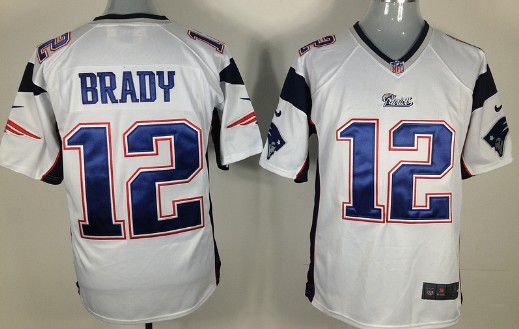 Nike New England Patriots #12 Tom Brady White Game Jersey