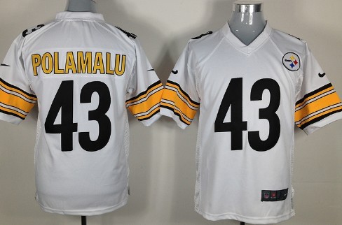 Nike Pittsburgh Steelers #43 Troy Polamalu White Game Jersey 