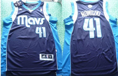 Dallas Mavericks #41 Dirk Nowitzki Revolution 30 Swingman Navy Blue Jersey 