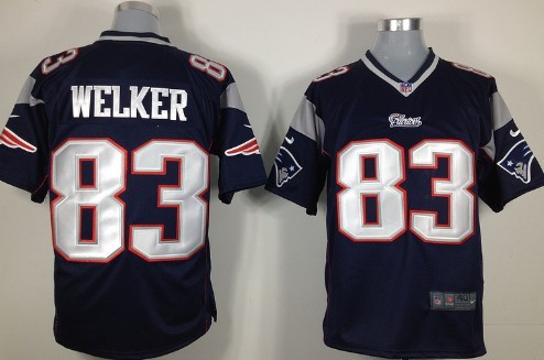 Nike New England Patriots #83 Wes Welker Blue Game Jersey