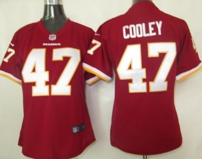 Nike Washington Redskins #47 Chris Cooley Red Game Womens Jersey