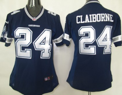 Nike Dallas Cowboys #24 Morris Claiborne Blue Game Womens Jersey