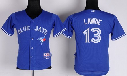 Toronto Blue Jays #13 Brett Lawrie Blue Kids Jersey 