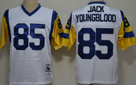 St. Louis Rams #85 Jack Youngblood White Throwback Jersey 