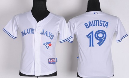 Toronto Blue Jays #19 Jose Bautista White Kids Jersey 