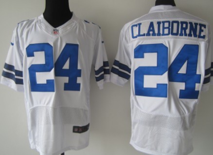 Nike Dallas Cowboys #24 Morris Claiborne White Elite Jersey 