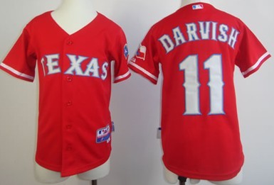 Texas Rangers #11 Yu Darvish Red Kids Jersey 