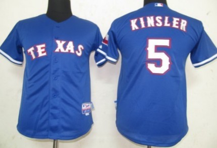 Texas Rangers #5 Ian Kinsler Blue Kids Jersey 