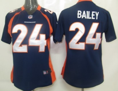 Nike Denver Broncos #24 Champ Bailey Blue Game Womens Jersey