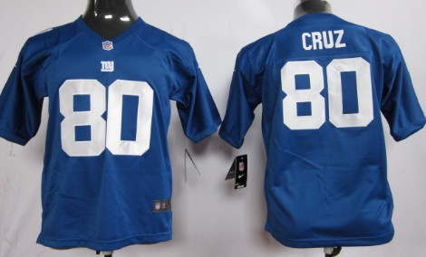 Nike New York Giants #80 Victor Cruz Blue Game Kids Jersey 