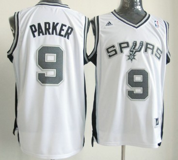 San Antonio Spurs #9 Tony Parker Revolution 30 Swingman White Jersey