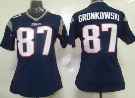 Nike New England Patriots #87 Rob Gronkowski Blue Game Womens Jersey