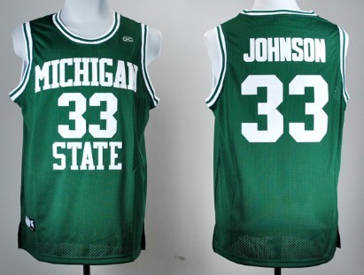 Michigan State Spartans #33 Magic Johnson Green Jersey