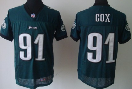 Nike Philadelphia Eagles #91 Fletcher Cox Dark Green Elite Jersey