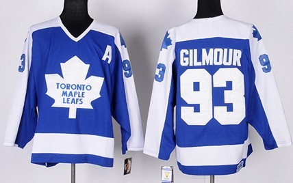 Toronto Maple Leafs #93 Doug Gilmour Blue With White Throwback CCM Jersey 