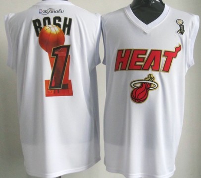 Miami Heat #1 Chris Bosh 2012 NBA Champions White Jersey 