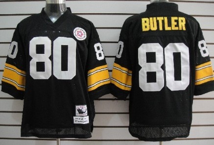 Pittsburgh Steelers #80 Jack Butler Black Throwback Jersey