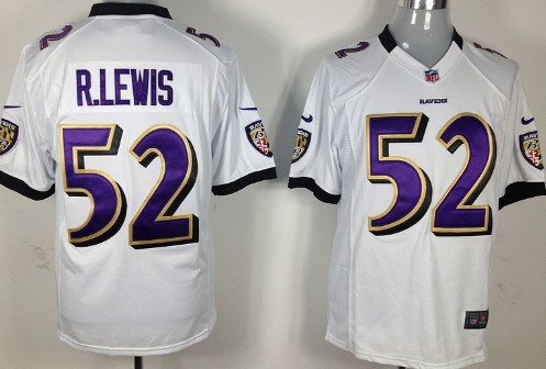 Nike Baltimore Ravens #52 Ray Lewis White Game Jersey 