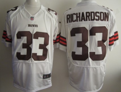 Nike Cleveland Browns #33 Trent Richardson White Elite Jersey 