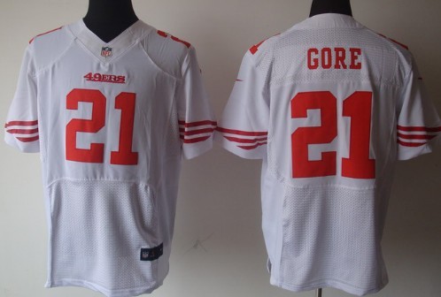 Nike San Francisco 49ers #21 Frank Gore White Elite Jersey 