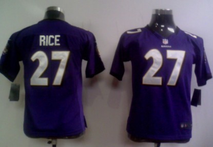 Nike Baltimore Ravens #27 Ray Rice Purple Game Kids Jersey 