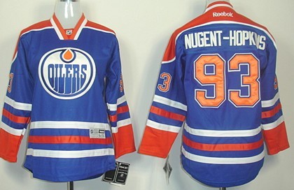 Edmonton Oilers #93 Ryan Nugent-Hopkins Royal Blue Kids Jersey