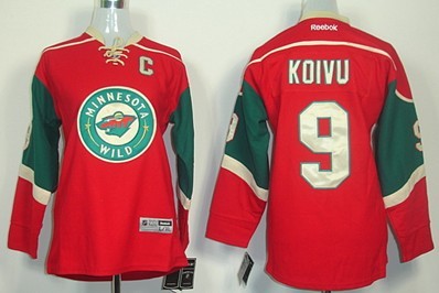 Minnesota Wild #9 Mikko Koivu Red Kids Jersey