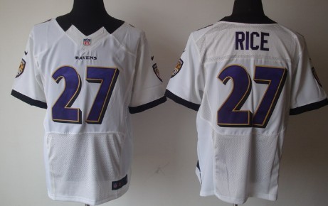 Nike Baltimore Ravens #27 Ray Rice White Elite Jersey 