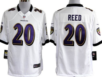 Nike Baltimore Ravens #20 Ed Reed White Game Jersey 