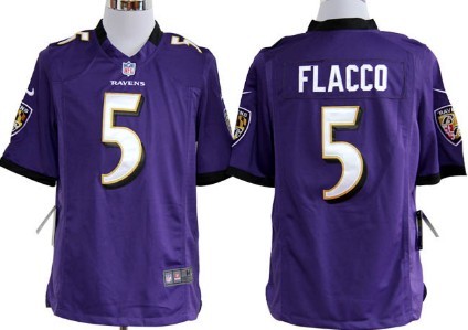 Nike Baltimore Ravens #5 Joe Flacco Purple Game Jersey 