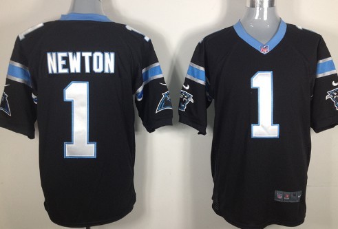 Nike Carolina Panthers #1 Cam Newton Black Game Jersey