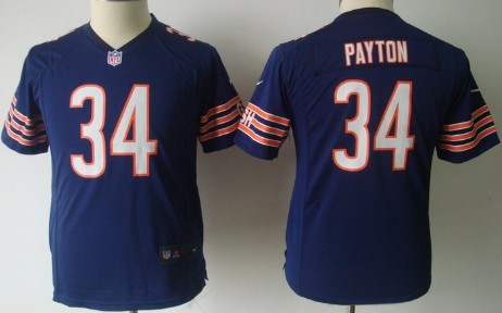 Nike Chicago Bears #34 Walter Payton Blue Game Kids Jersey 