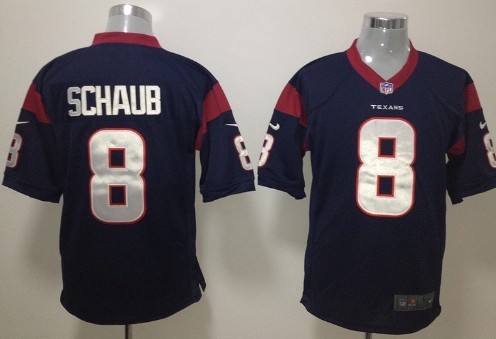 Nike Houston Texans #8 Matt Schaub Blue Game Jersey 