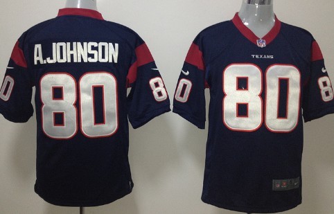 Nike Houston Texans #80 Andre Johnson Blue Game Jersey 