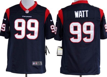 Nike Houston Texans #99 J.J. Watt Blue Game Jersey 