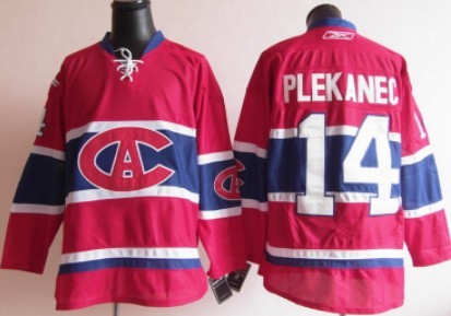 Montreal Canadiens #14 Tomas Plekanec Red CA Jersey 