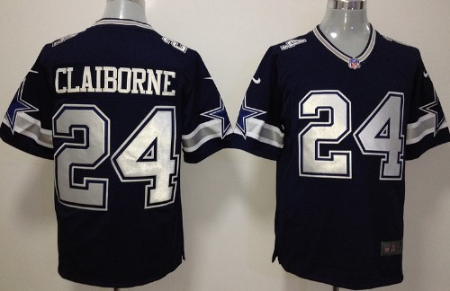 Nike Dallas Cowboys #24 Morris Claiborne Blue Game Jersey 