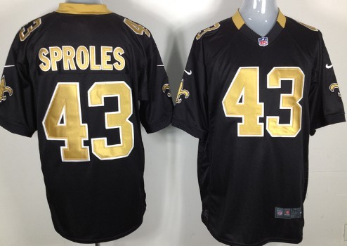 Nike New Orleans Saints #43 Darren Sproles Black Game Jersey 