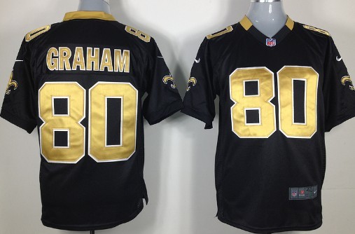 Nike New Orleans Saints #80 Jimmy Graham Black Game Jersey 