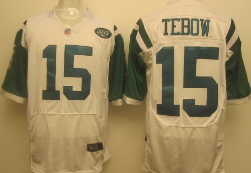 Nike New York Jets #15 Tim Tebow White Elite Jersey 