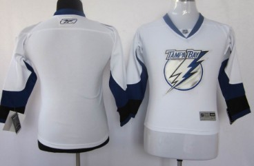 Tampa Bay Lightning Blank White Kids Jersey