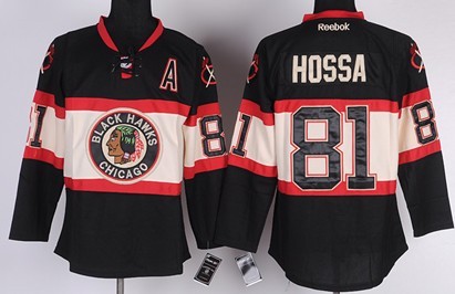 Chicago Blackhawks #81 Marian Hossa Black Third Kids Jersey