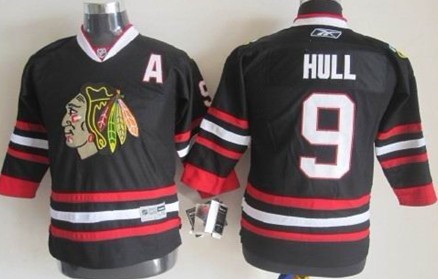 Chicago Blackhawks #9 Bobby Hull Black Kids Jersey