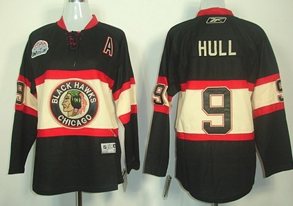 Chicago Blackhawks #9 Bobby Hull Black Third Kids Jersey