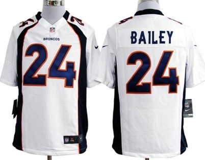 Nike Denver Broncos #24 Champ Bailey White Game Jersey 