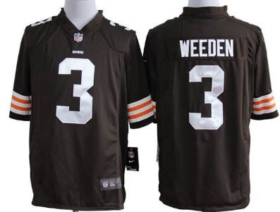 Nike Cleveland Browns #3 Brandon Weeden Brown Game Jersey 