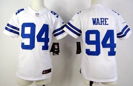 Nike Dallas Cowboys #94 DeMarcus Ware White Game Kids Jersey